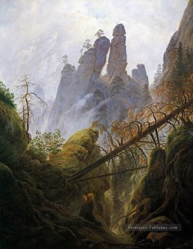 Rocky Ravine Paysage romantique Caspar David Friedrich Montagne Peinture à l'huile